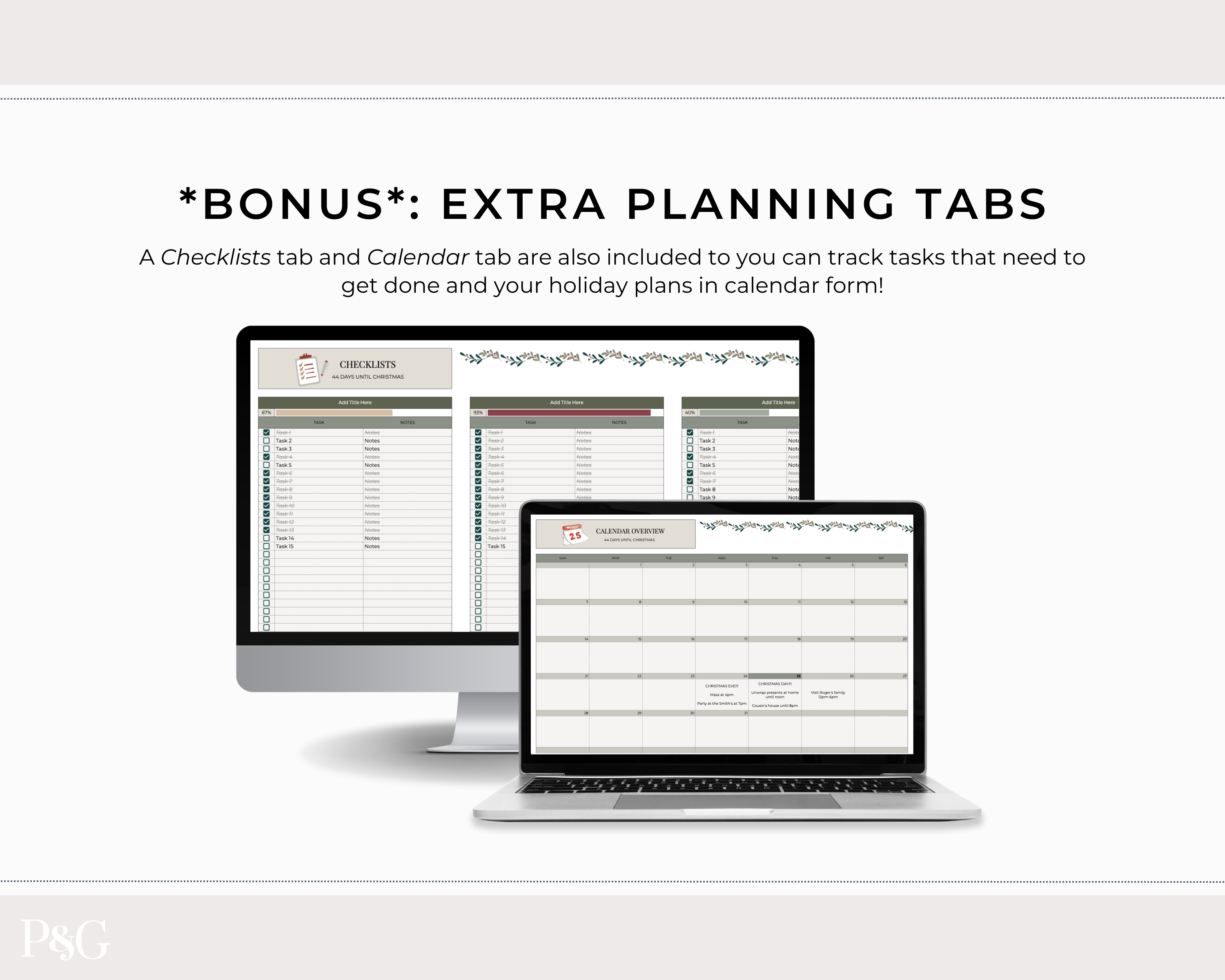 Christmas Planner Spreadsheet Template for Google Sheets
