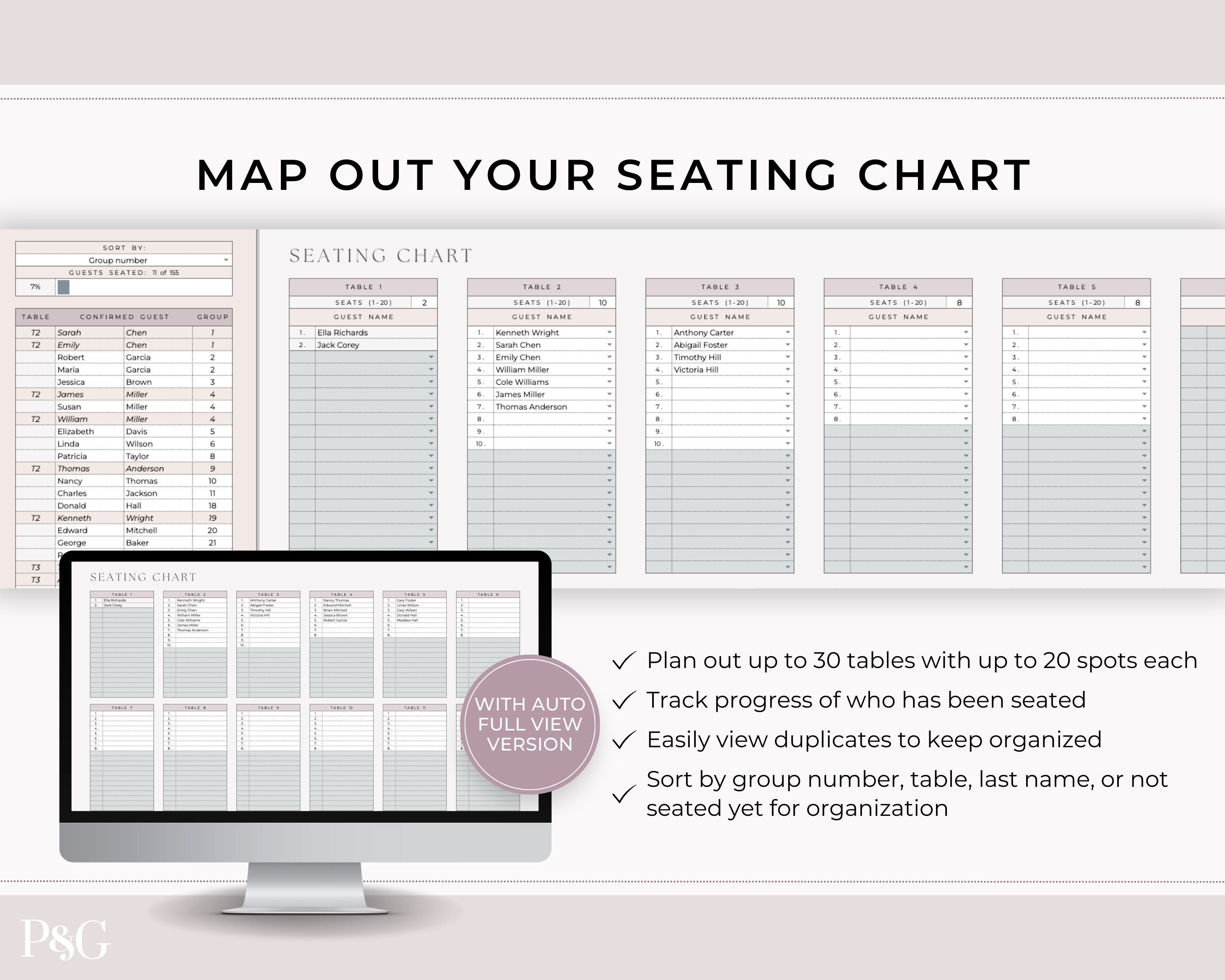 Wedding Planner Spreadsheet Template For Google Sheets (Commercial Multi-Client License)