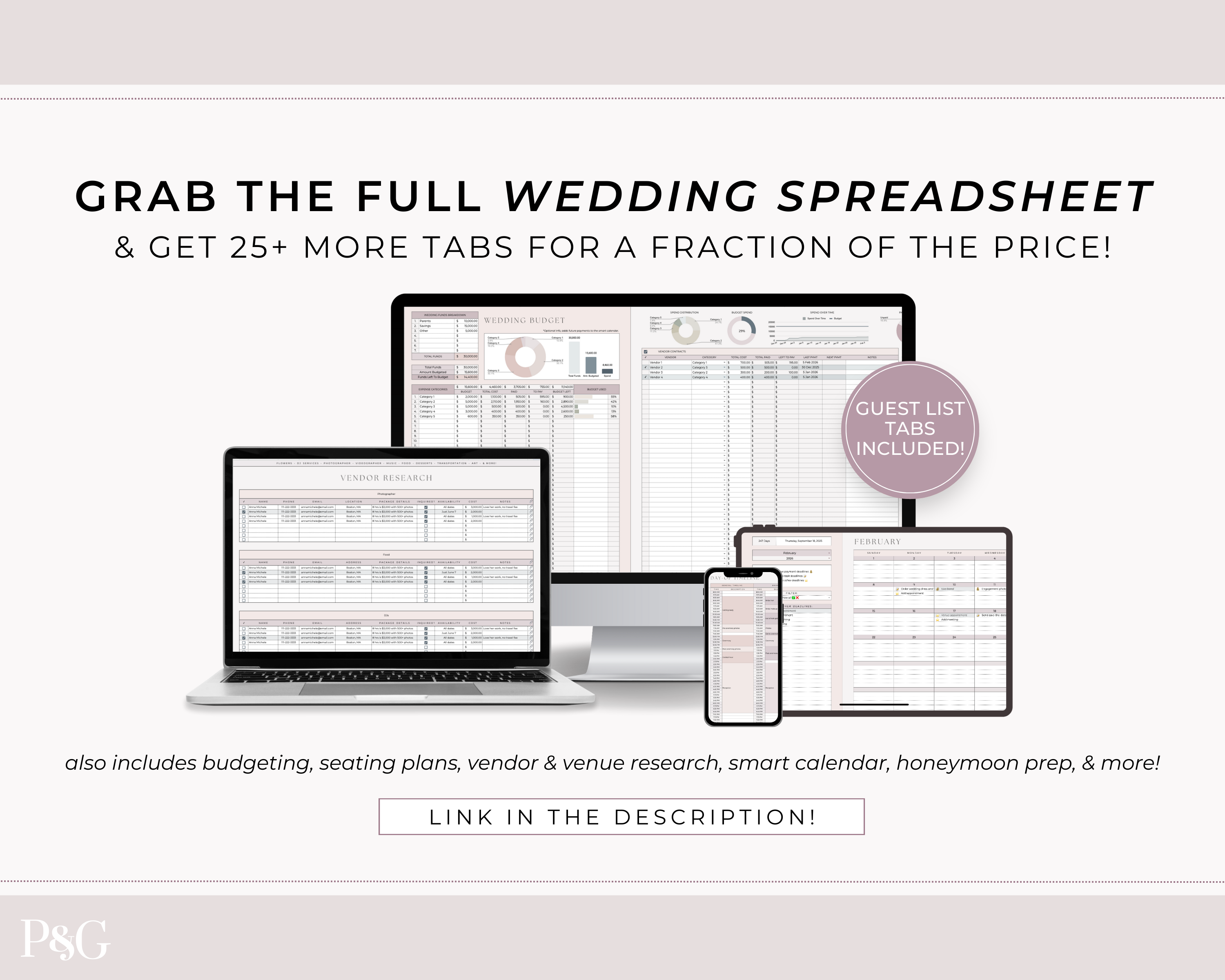 Wedding Guest List Spreadsheet Template for Google Sheets (Version 2.0)