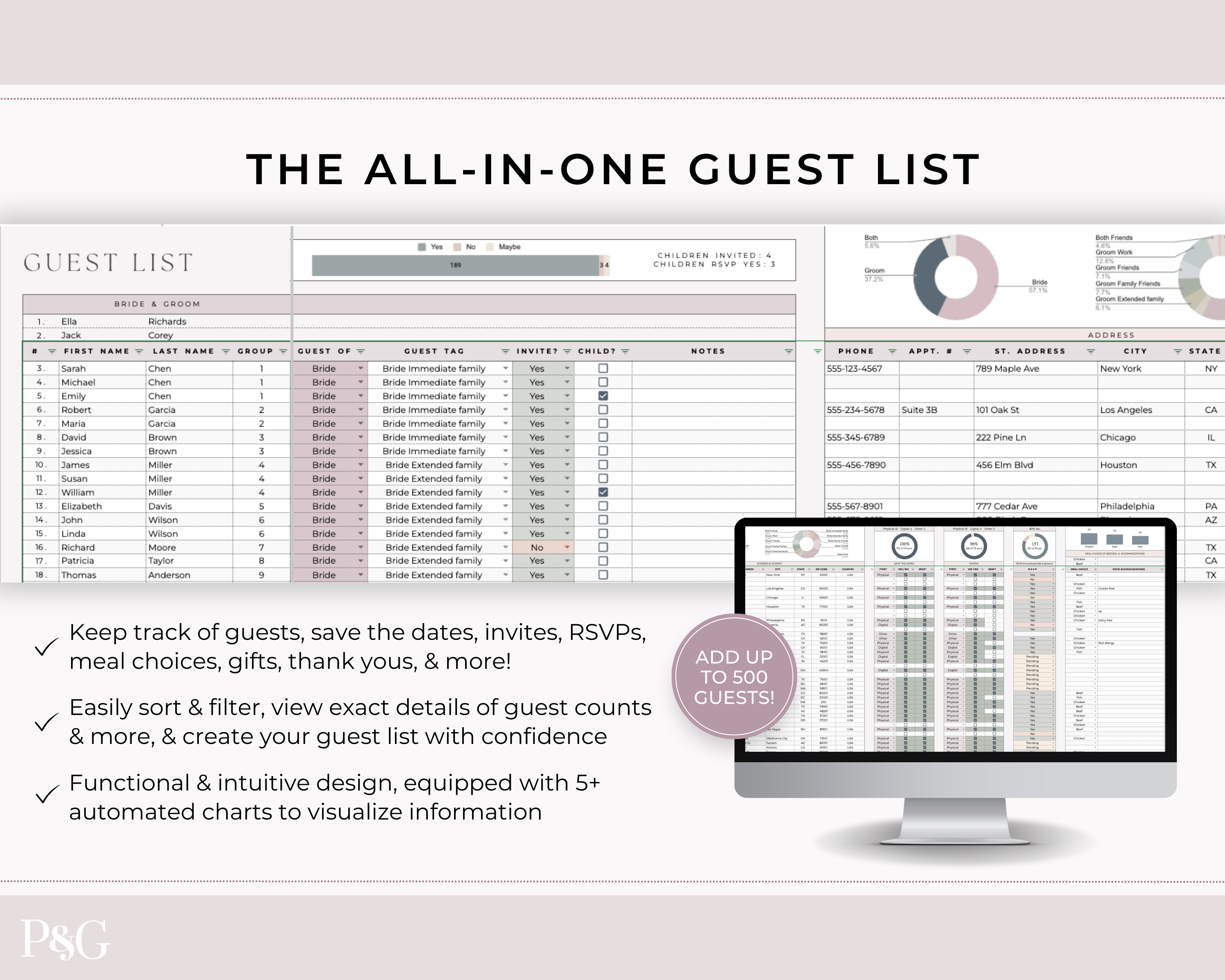 Wedding Planner Spreadsheet Template For Google Sheets (Version 2.0)