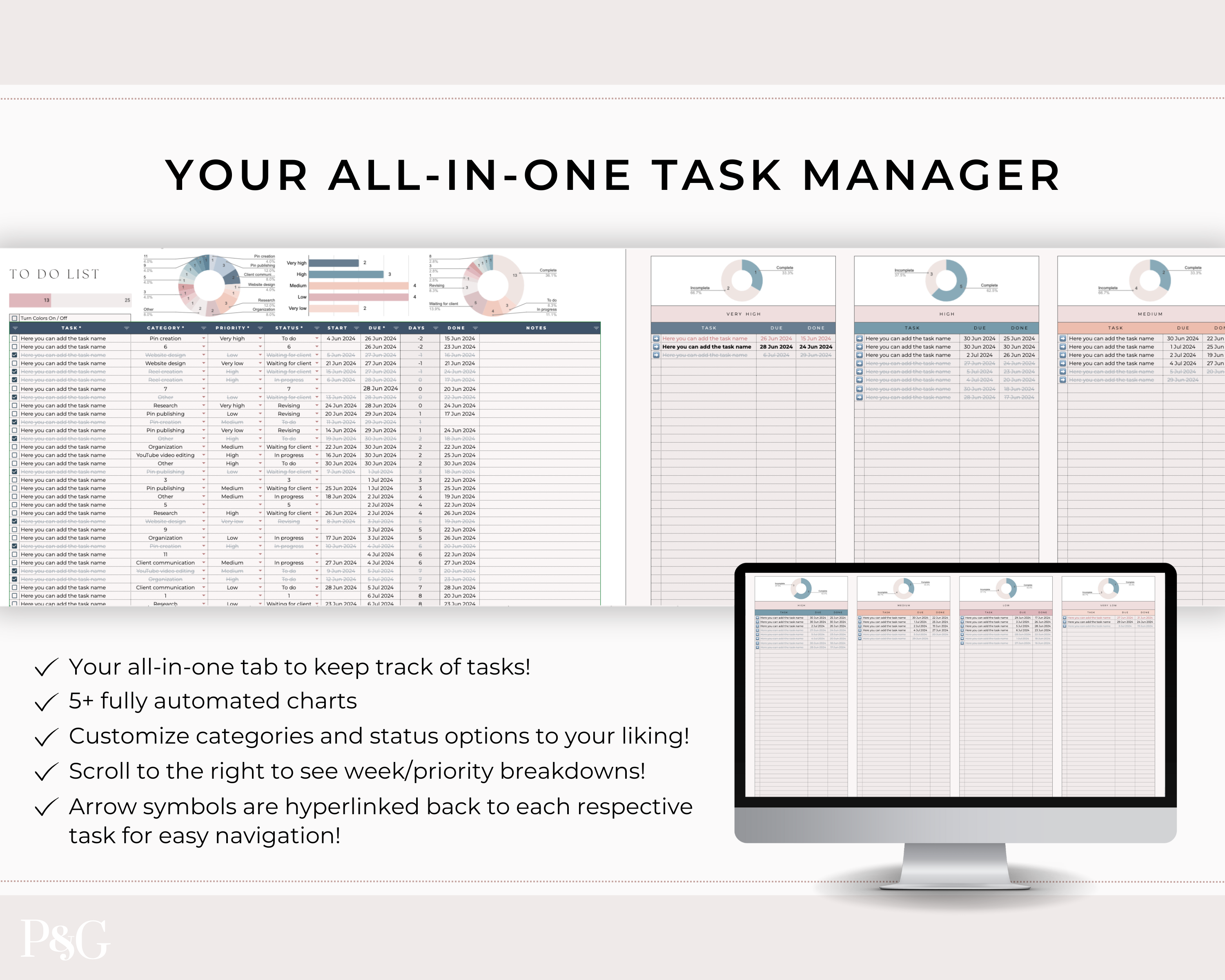 Task Tracker Spreadsheet for Google Sheets