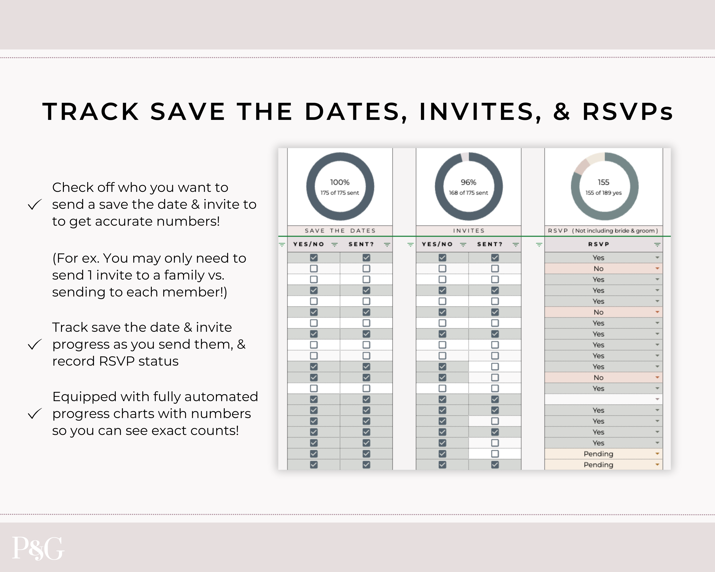 Wedding Guest List Spreadsheet Template for Google Sheets