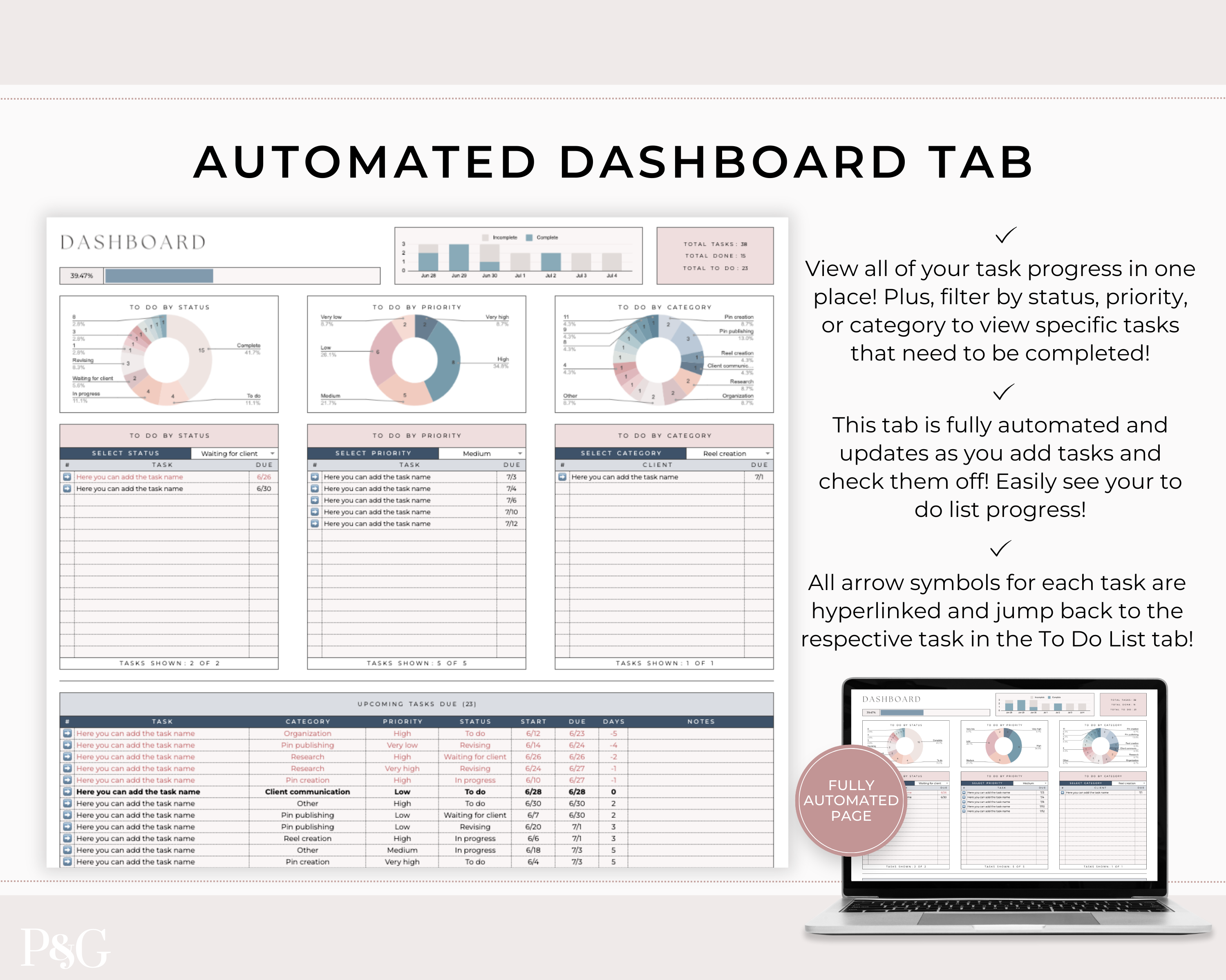 Task Tracker Spreadsheet for Google Sheets