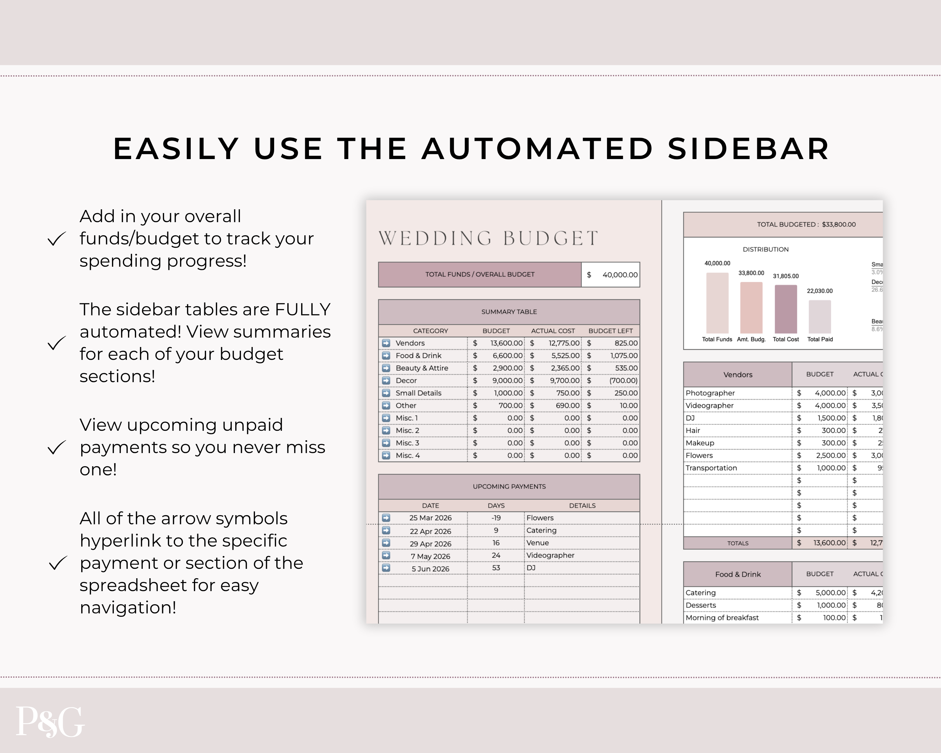 Simple Wedding Budget Spreadsheet for Google Sheets