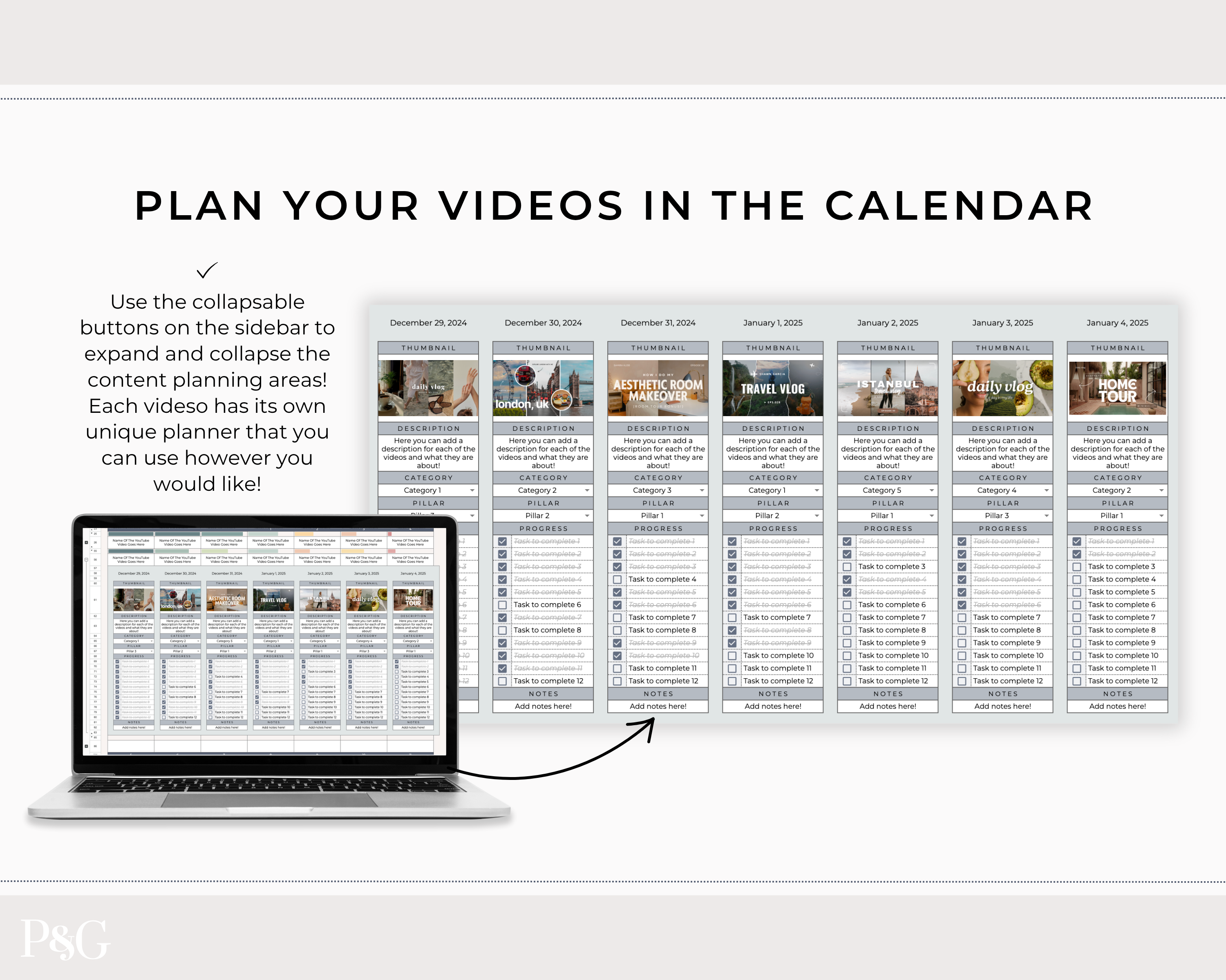 YouTube Planner Google Sheets