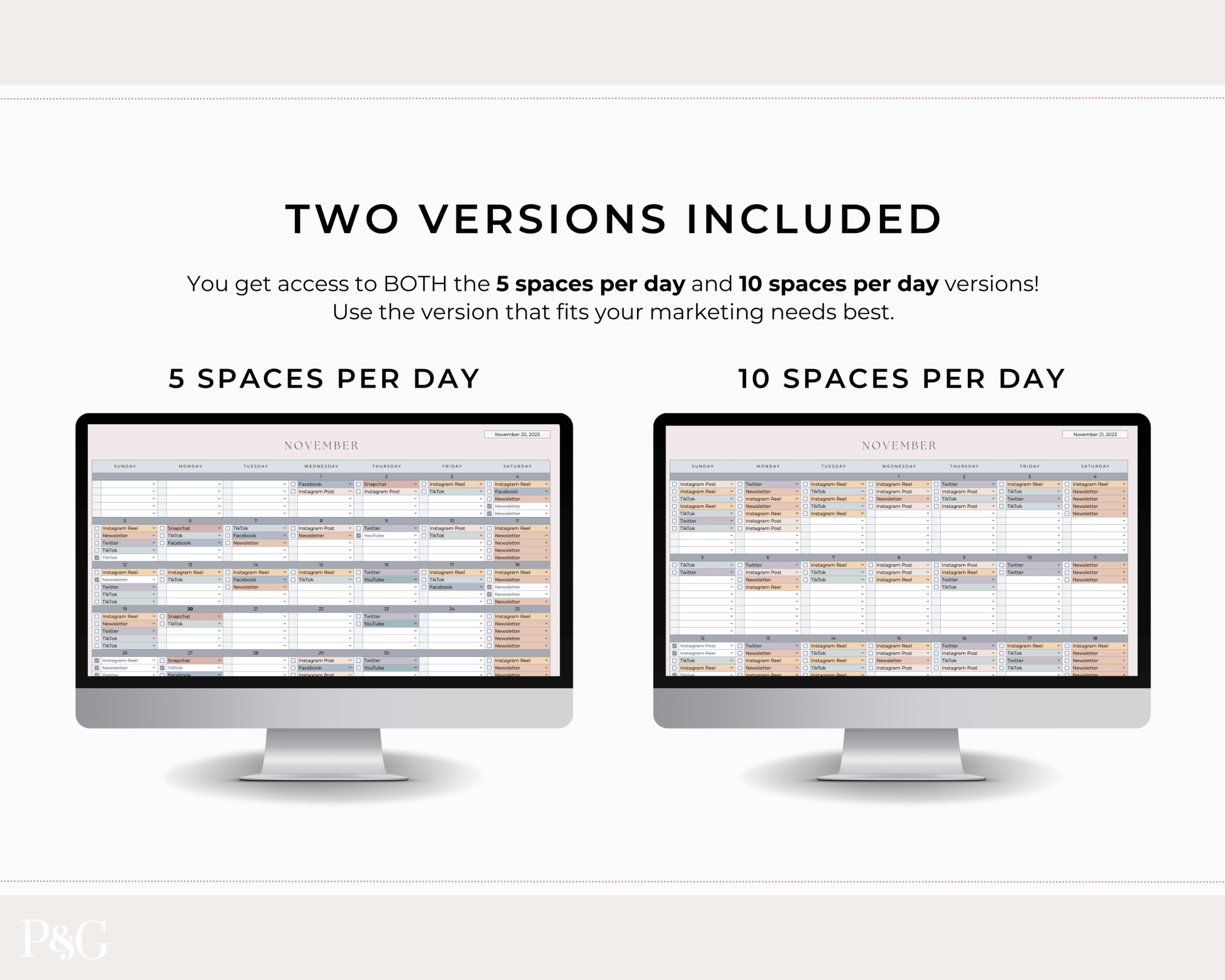 Content Creator Spreadsheet BUNDLE for Google Sheets - Palm & Grace