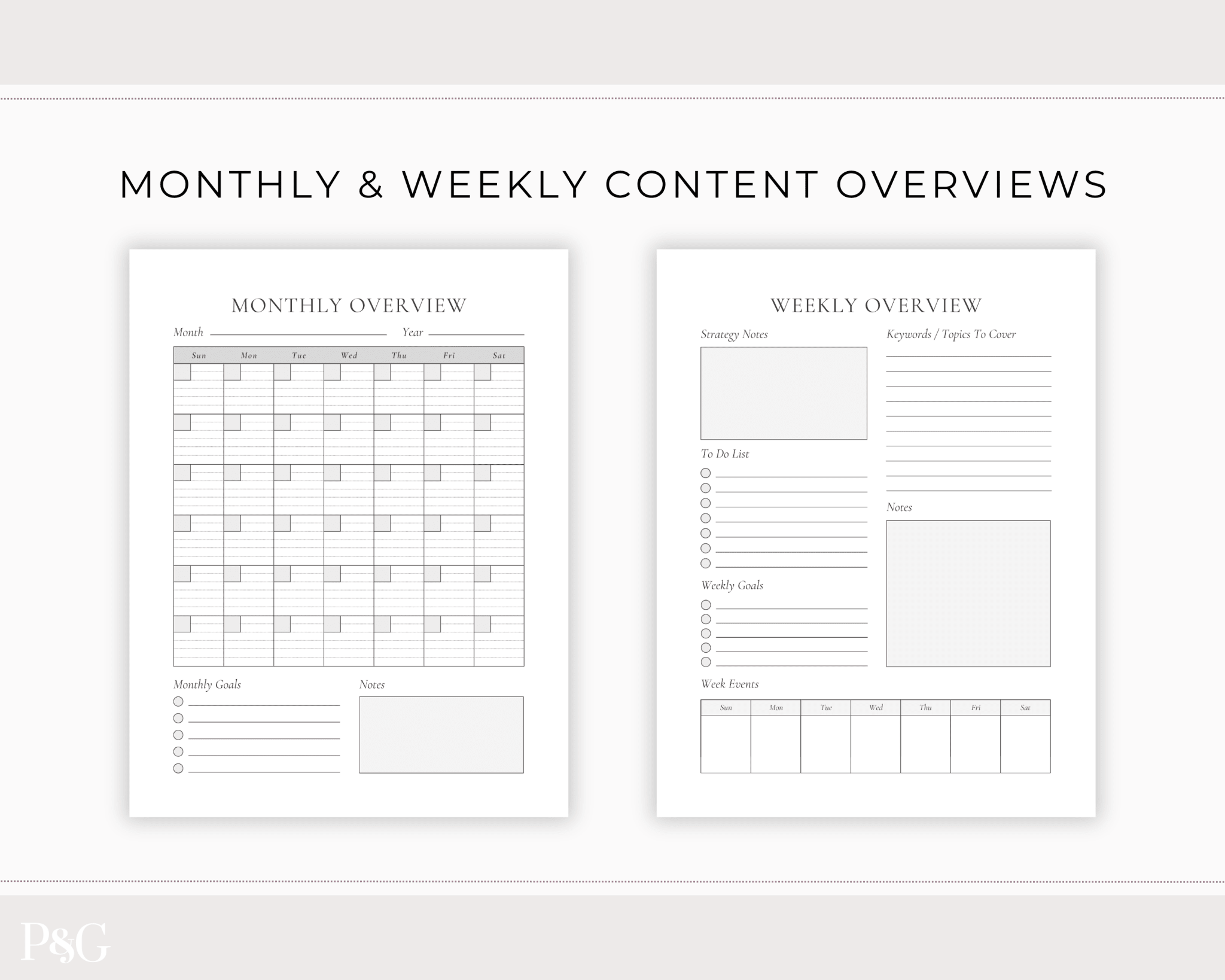 Content Planner Printable - Palm & Grace