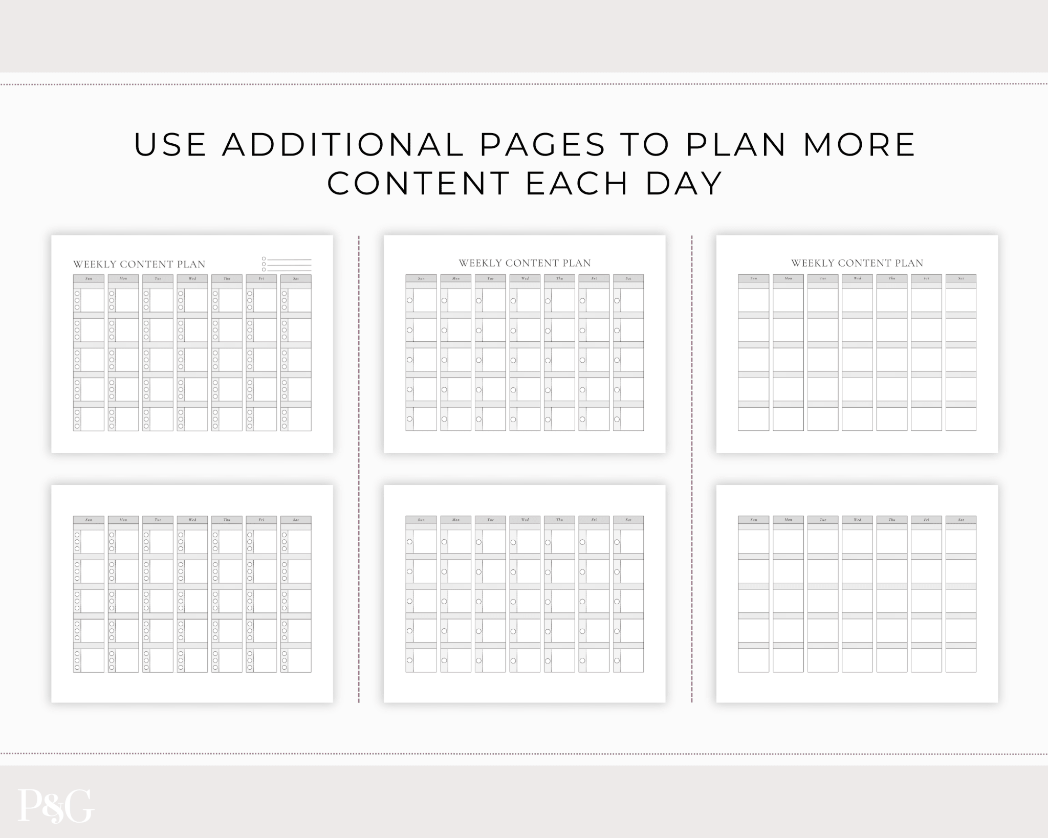 Content Planner Printable - Palm & Grace