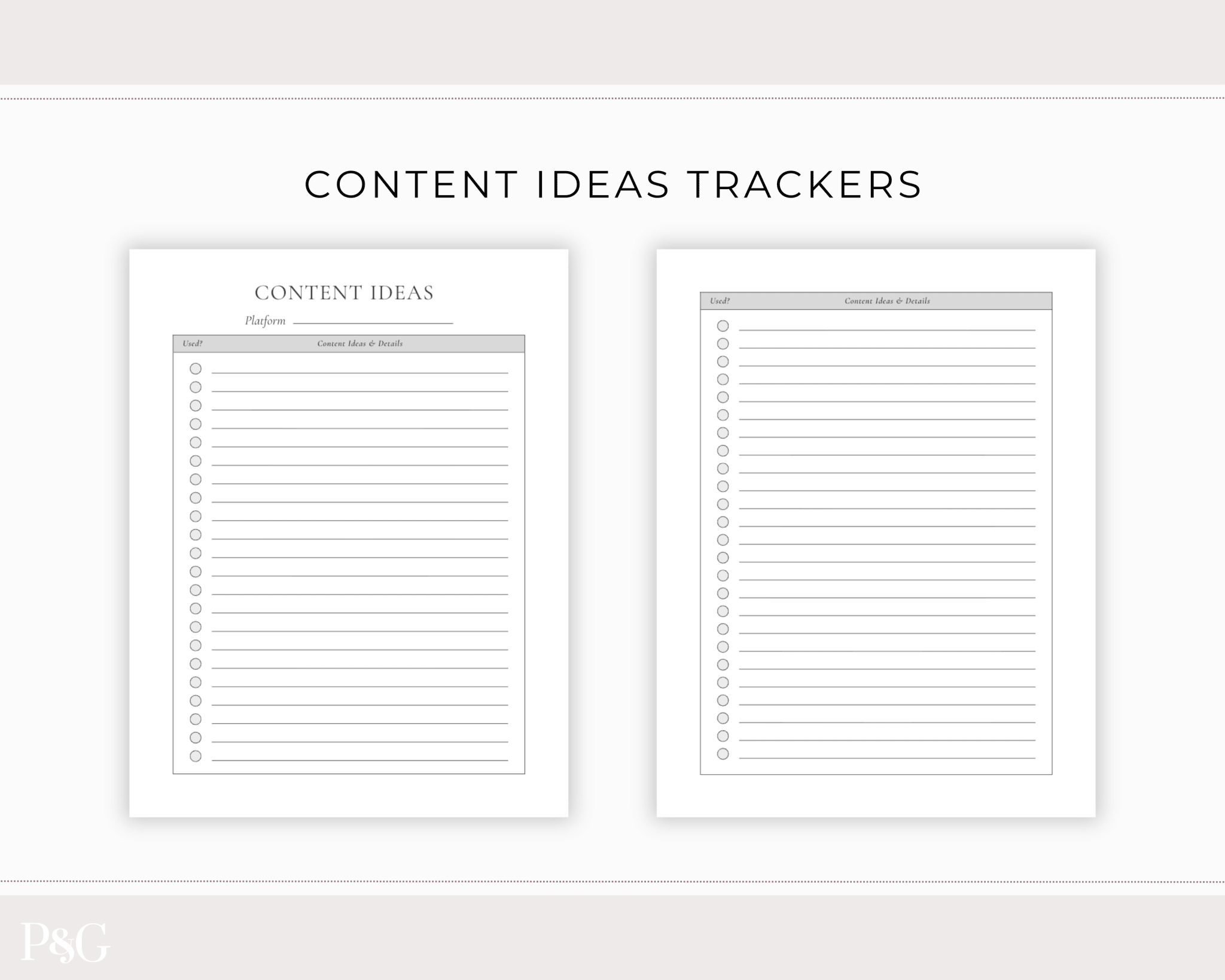 Content Planner Printable - Palm & Grace