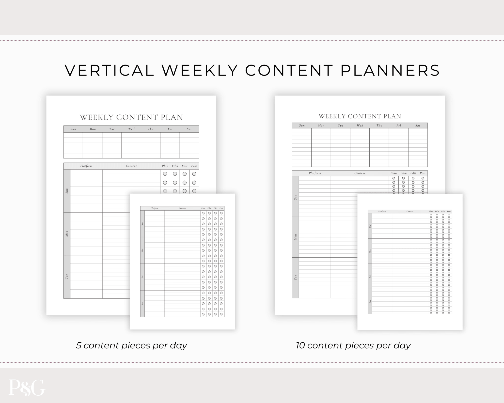 Content Planner Printable - Palm & Grace
