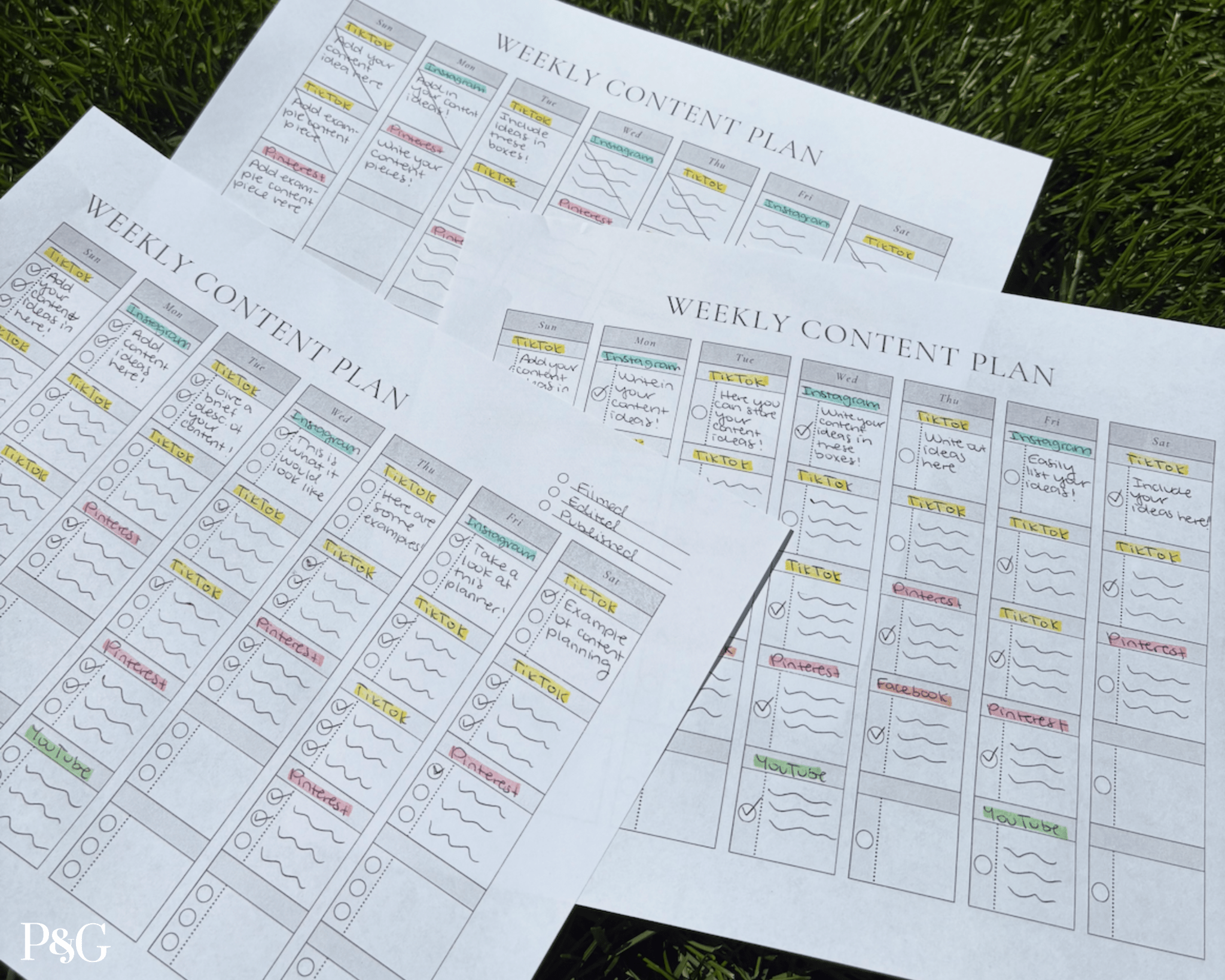 Content Planner Printable - Palm & Grace