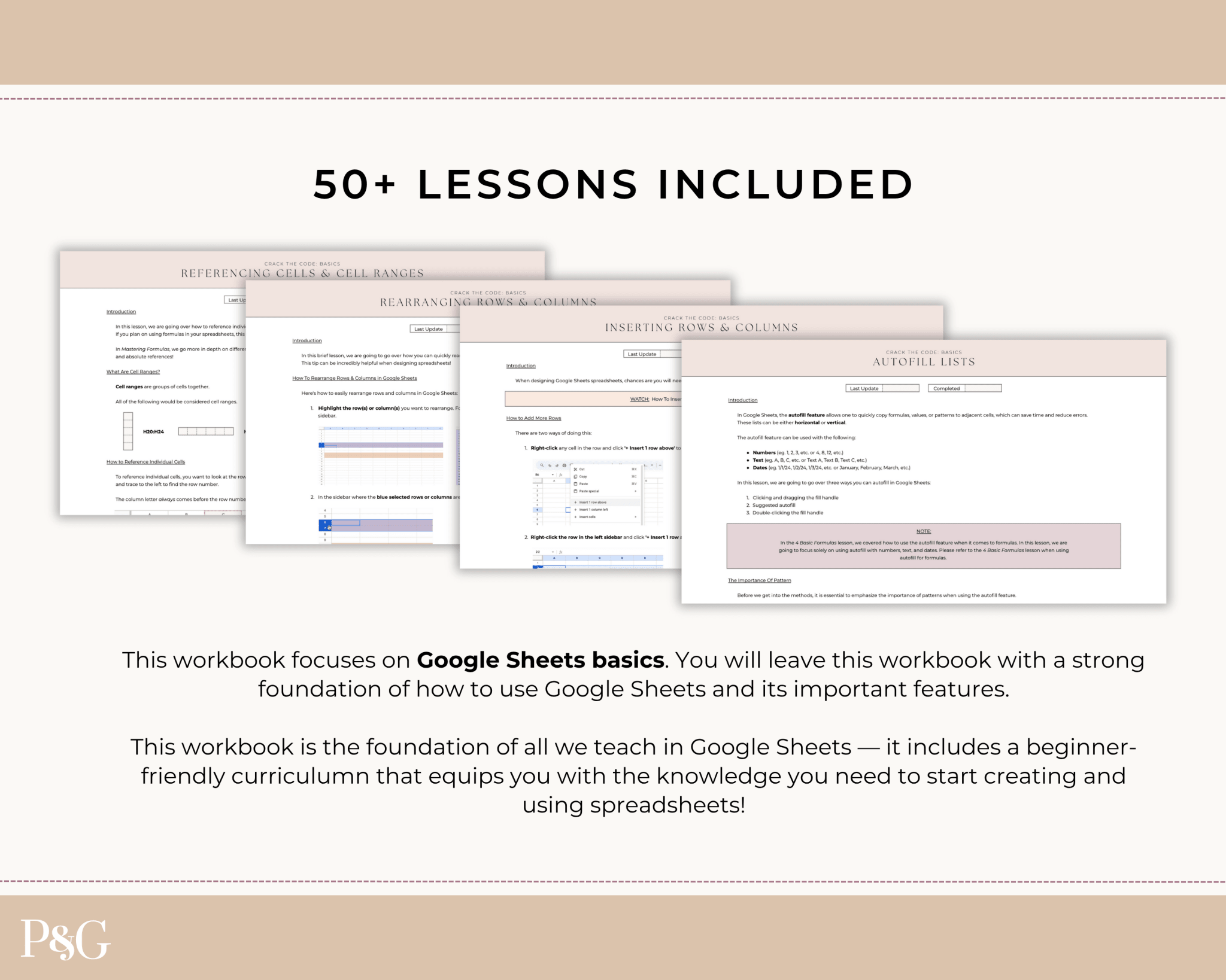 Crack The Code: Google Sheets Basics Workbook - Palm & Grace