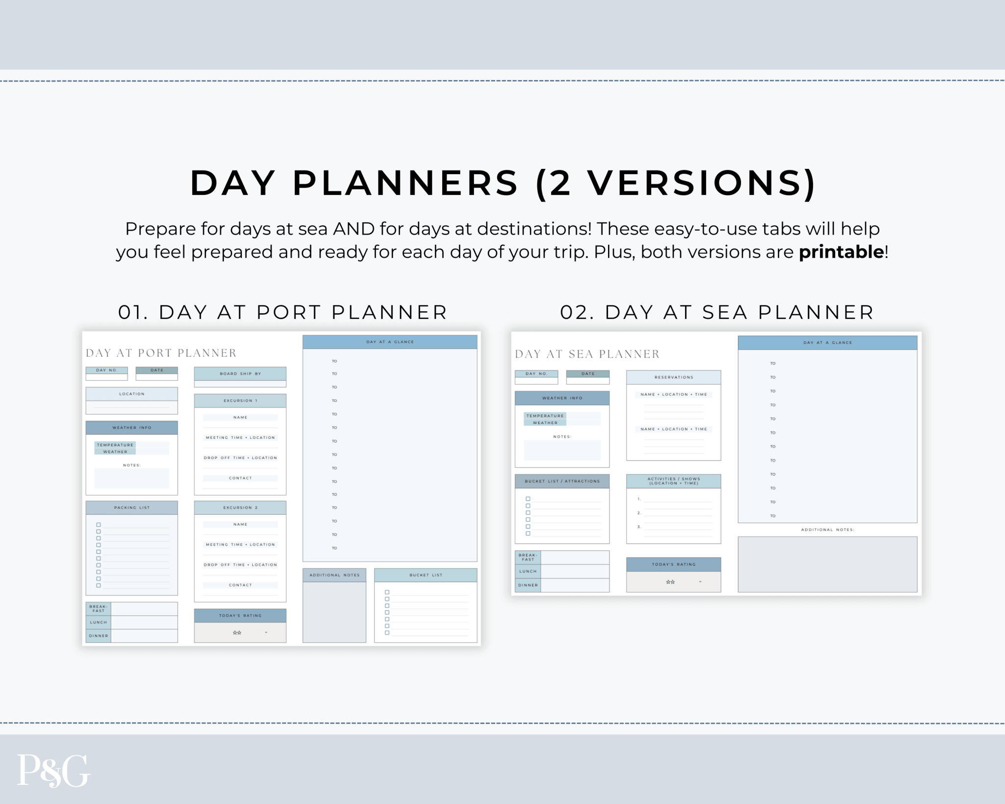 Cruise Planner Spreadsheet for Google Sheets (Commercial Multi - Client License) - Palm & Grace