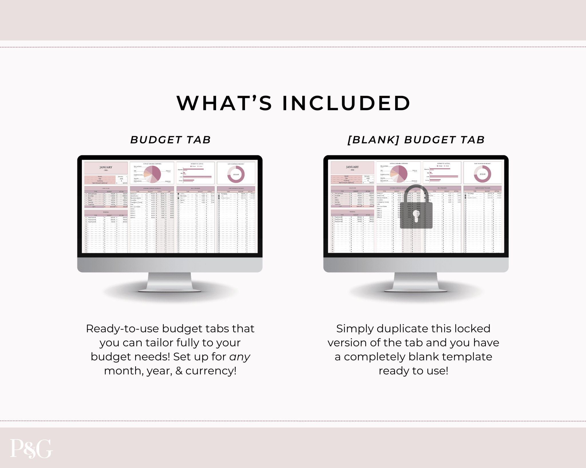Monthly Budget Spreadsheet Template for Google Sheets - Palm & Grace