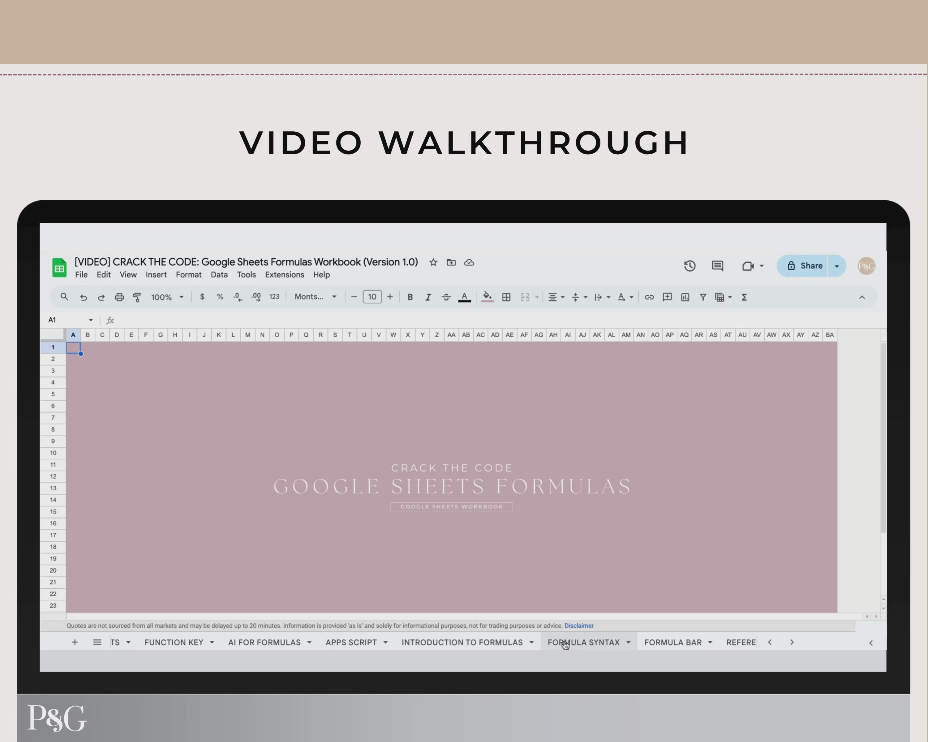 Crack The Code: Google Sheets Formulas Workbook