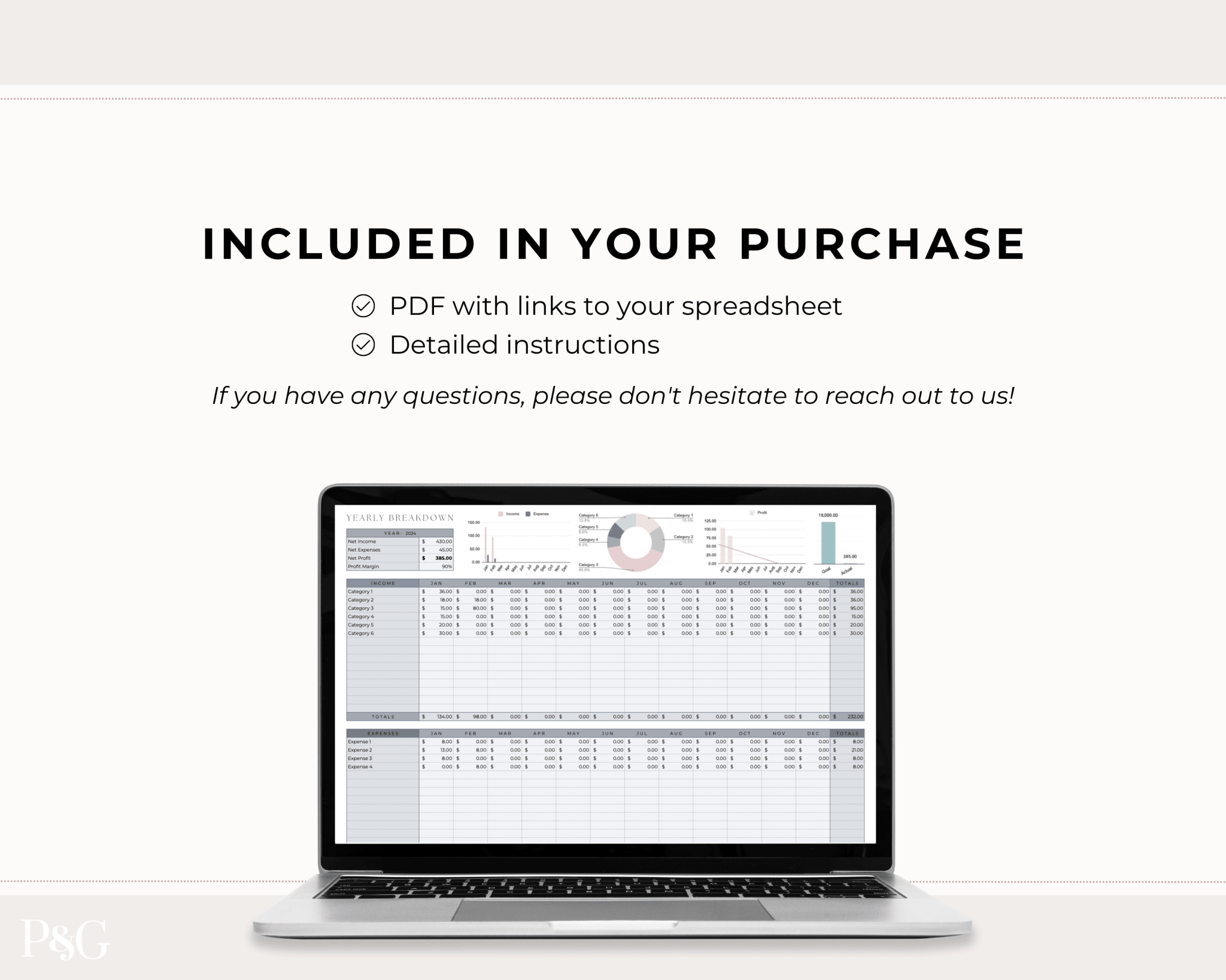 Small Business Bookkeeping Spreadsheet Template For Google Sheets - Palm & Grace