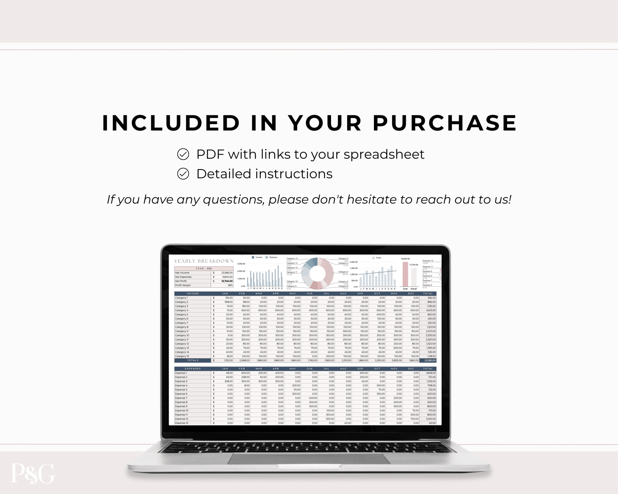 Small Business Bookkeeping Spreadsheet Template For Google Sheets - Palm & Grace