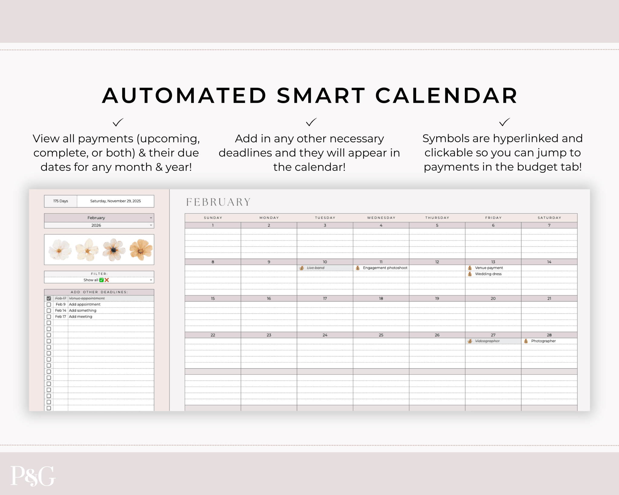 Wedding Budget Spreadsheet Template for Google Sheets (Version 2.0) - Palm & Grace