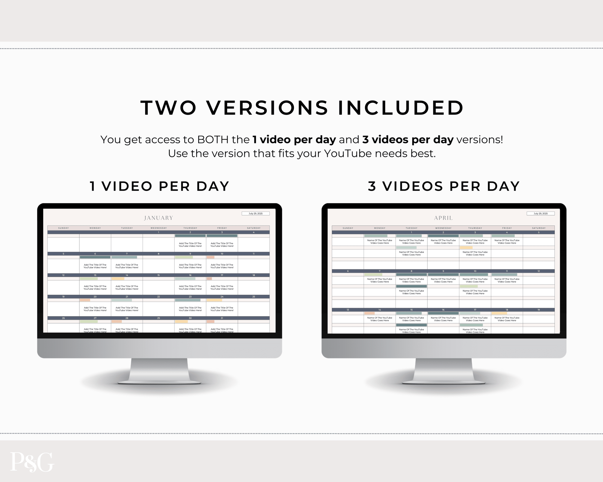 YouTube Planner Spreadsheet Template For Google Sheets - Palm & Grace