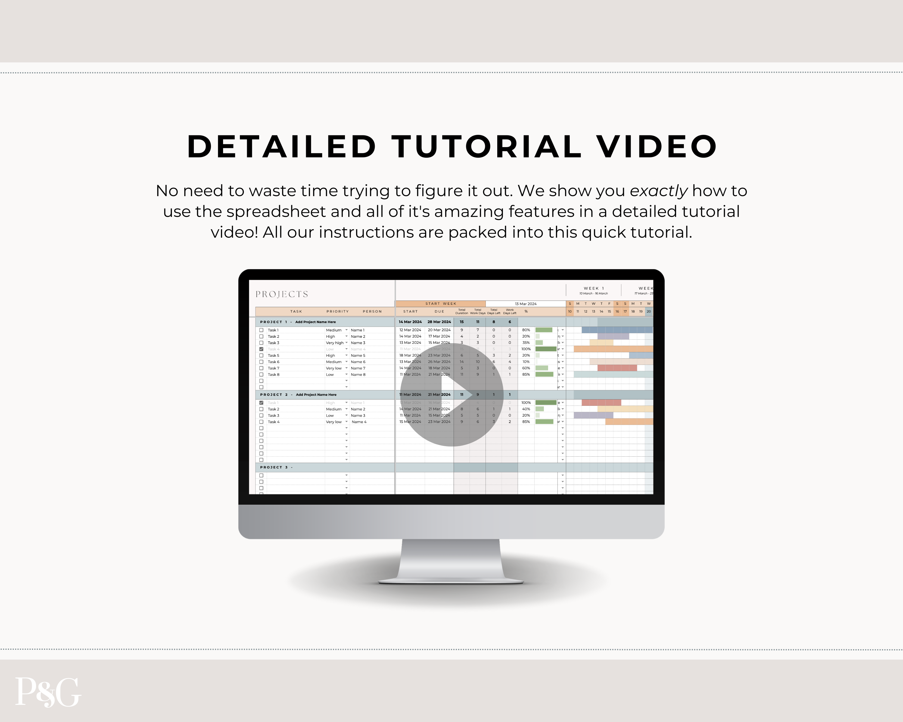 Gantt Chart Project Management Template for Google Sheets