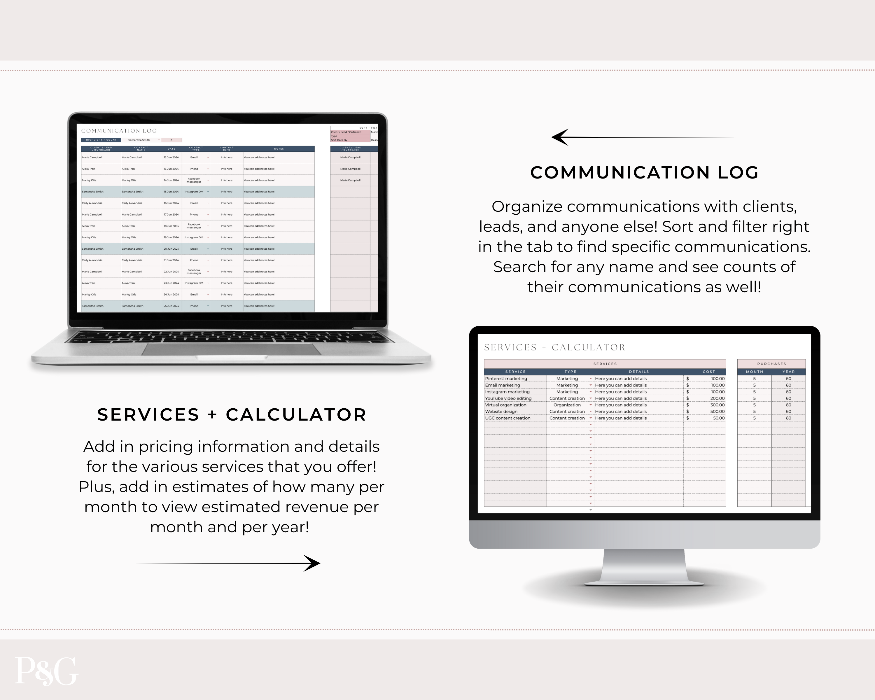 Client Tracker Spreadsheet Template for Google Sheets