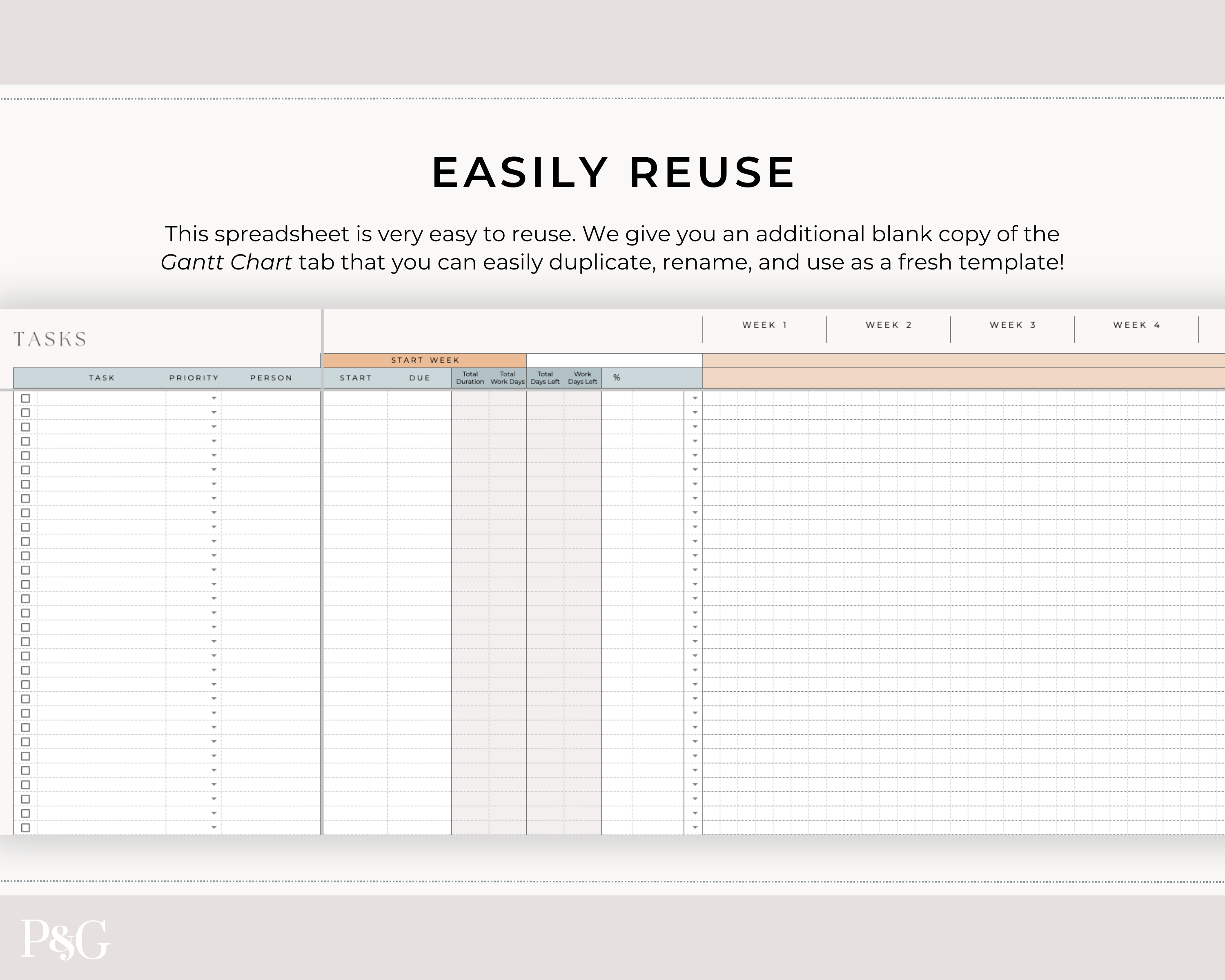 Gantt Chart To Do List Template for Google Sheets