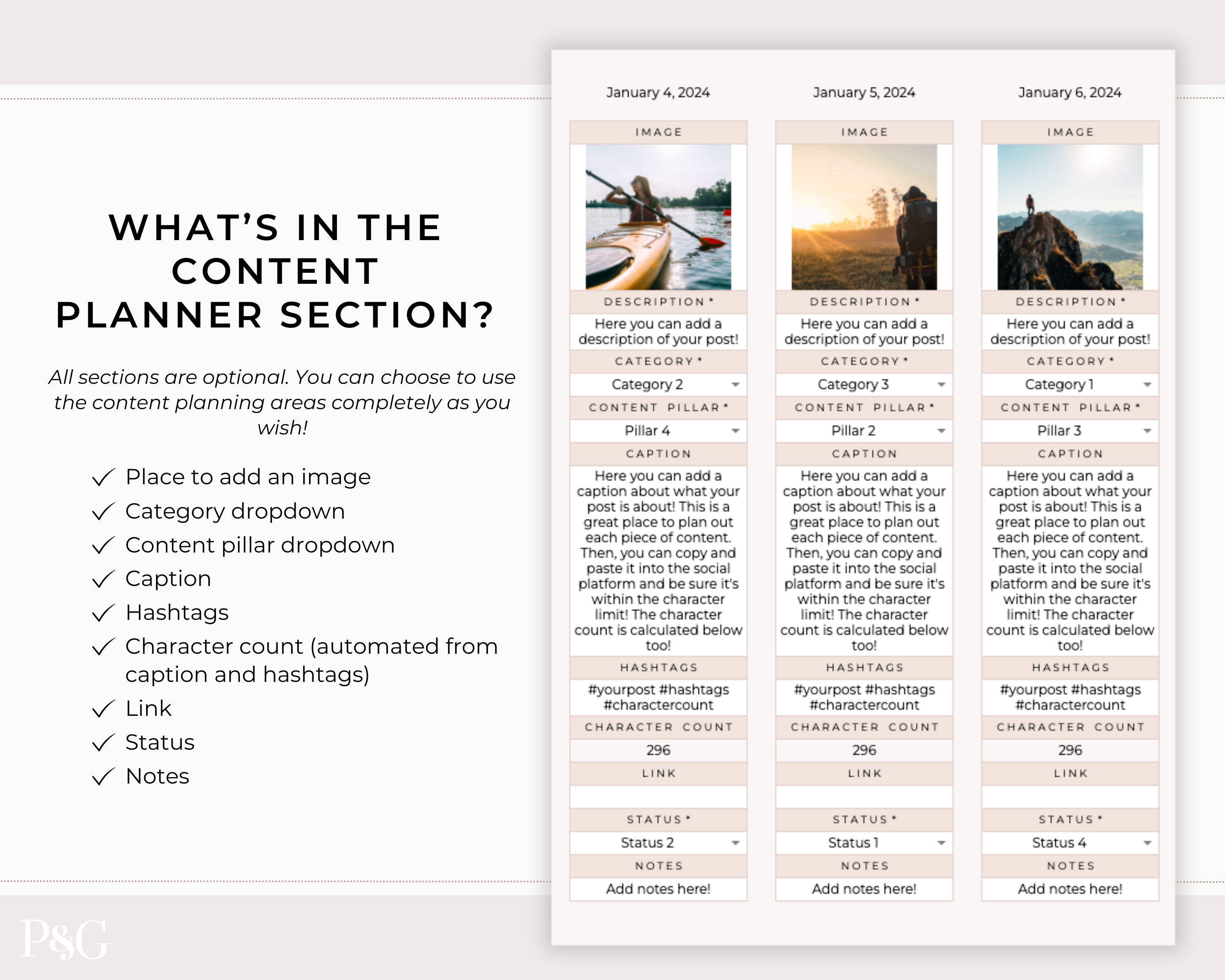 NEW DESIGN: Social Media Content Calendar Spreadsheet for Google Sheets