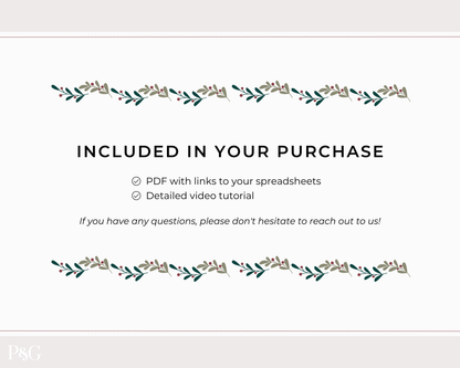 Christmas Planner Spreadsheet Template for Google Sheets