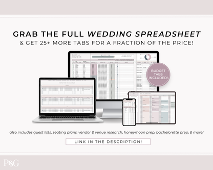 Wedding Budget Spreadsheet Template for Google Sheets