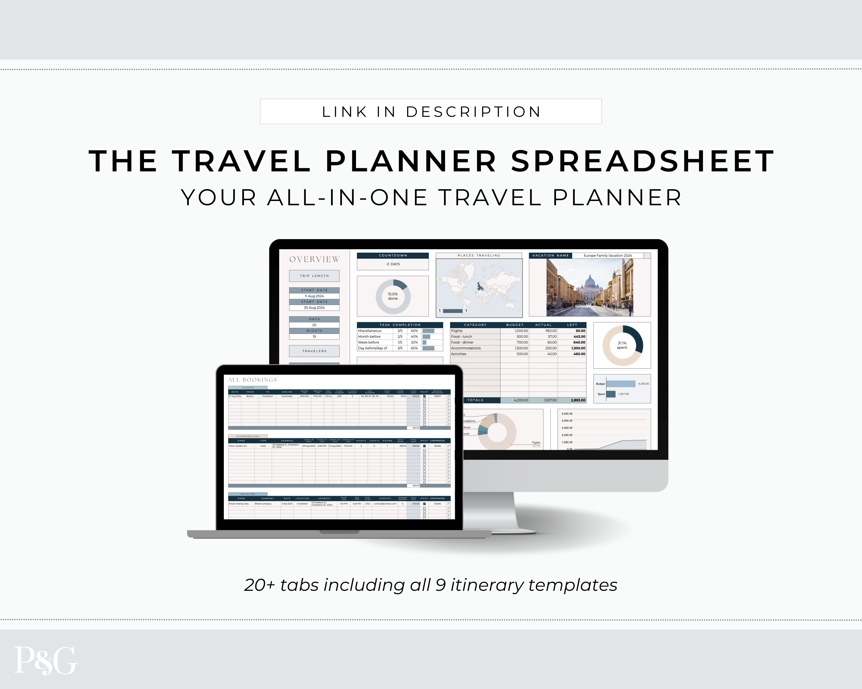 Travel Itinerary Templates for Google Sheets