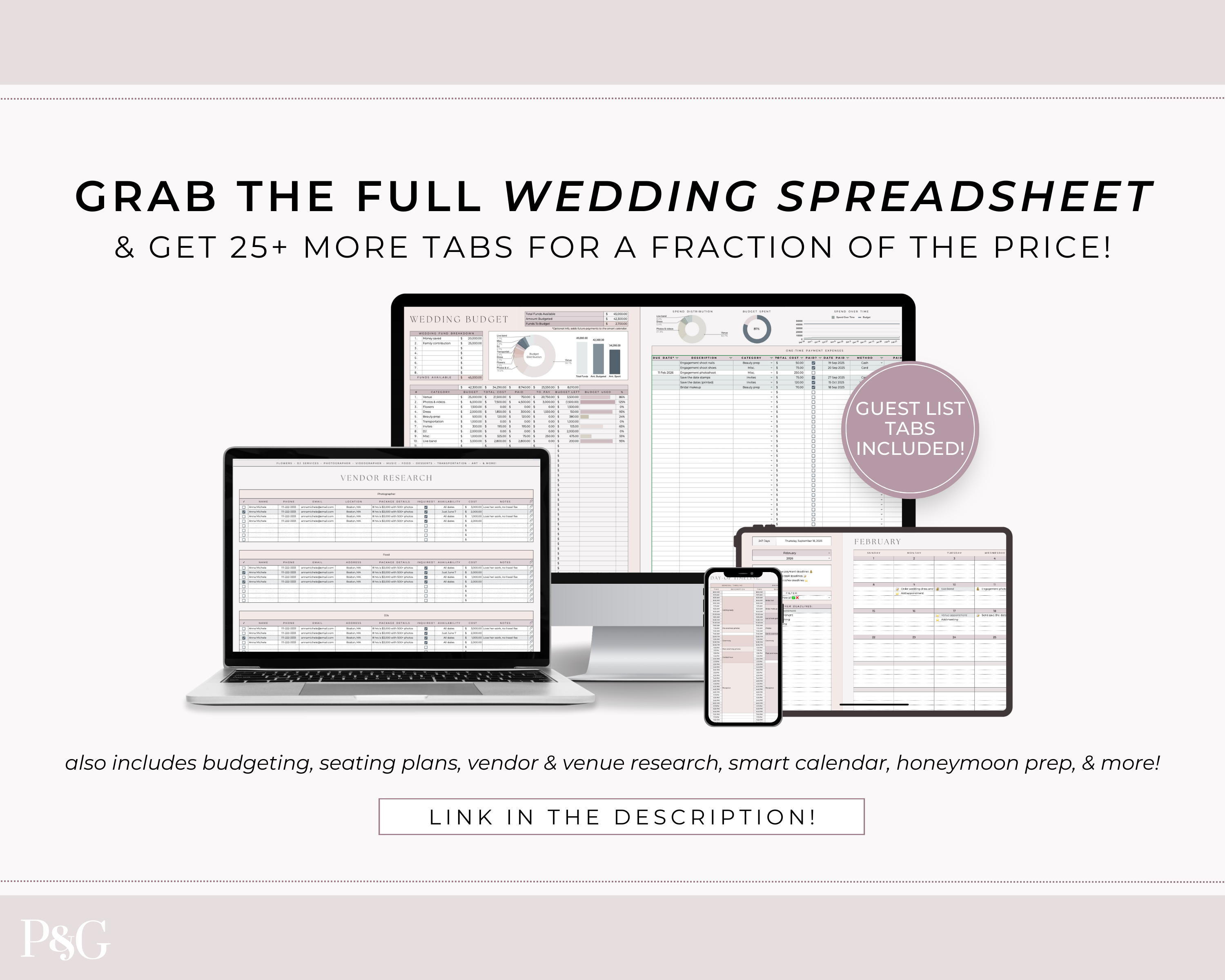 Wedding Guest List Spreadsheet Template for Google Sheets