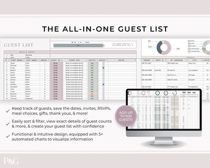 Wedding Planner Spreadsheet Template For Google Sheets (Commercial Multi-Client License)