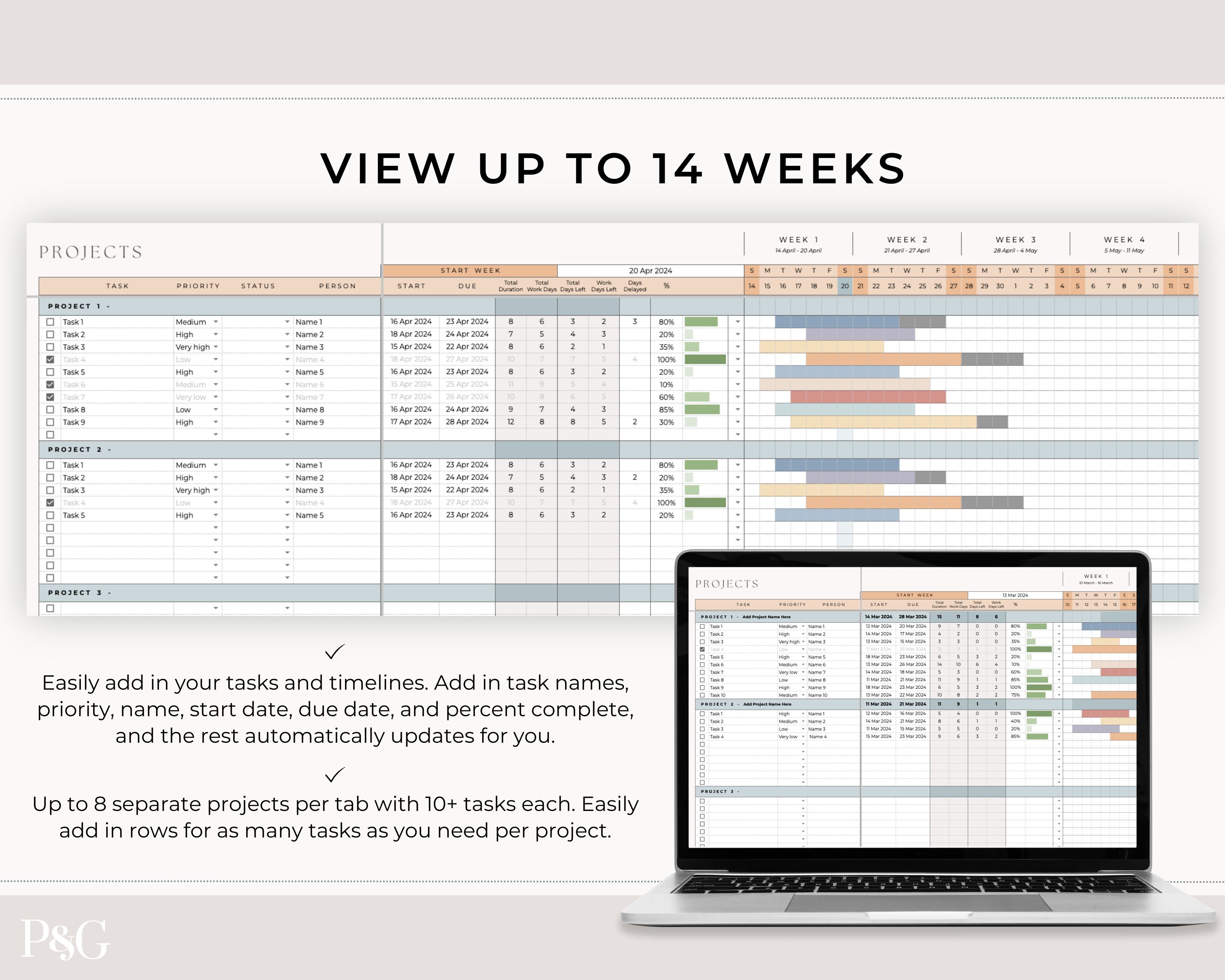 Gantt Chart Project Management Template for Google Sheets