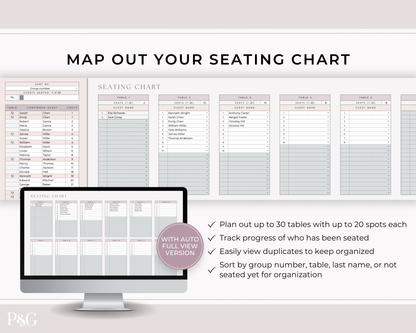 Wedding Planner Spreadsheet Template For Google Sheets (Commercial Multi-Client License)