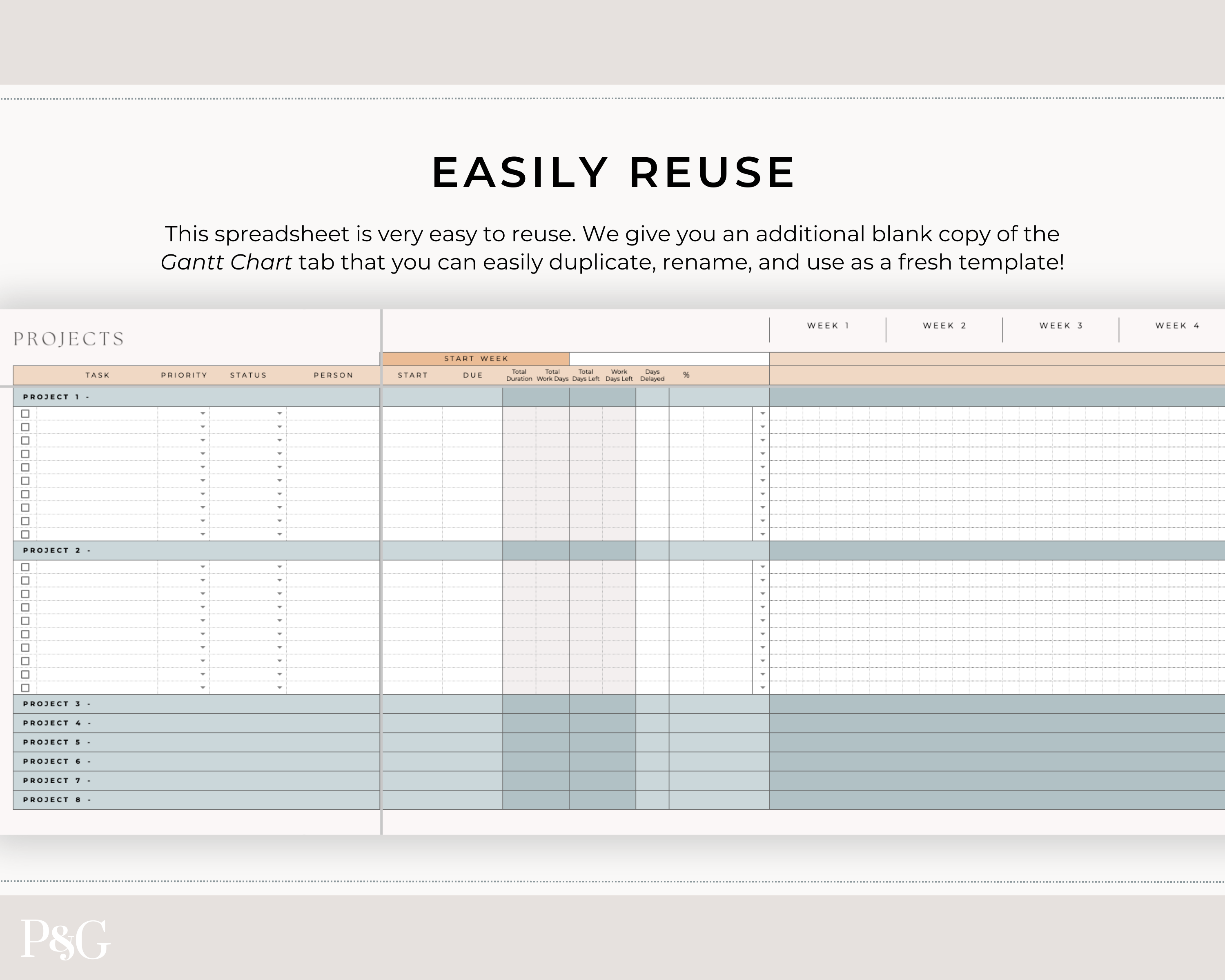 Gantt Chart Project Management Template for Google Sheets