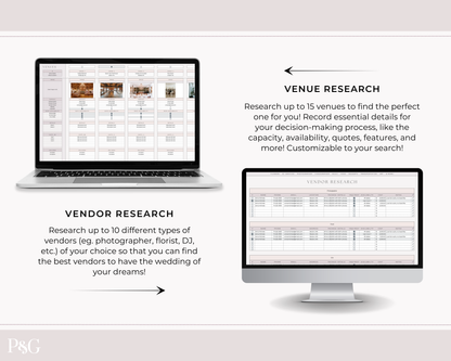 Wedding Planner Spreadsheet Template For Google Sheets (Commercial Multi-Client License)