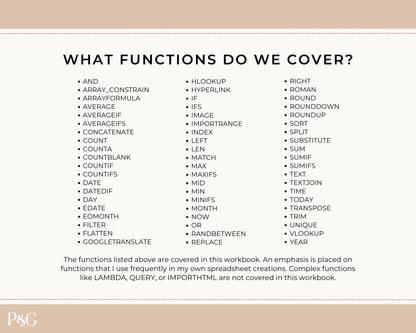 Crack The Code: Google Sheets Formulas Workbook