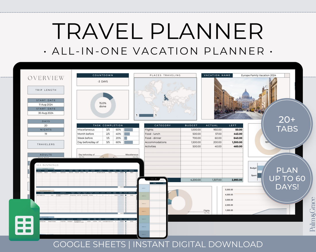 Travel Planner Google Sheets