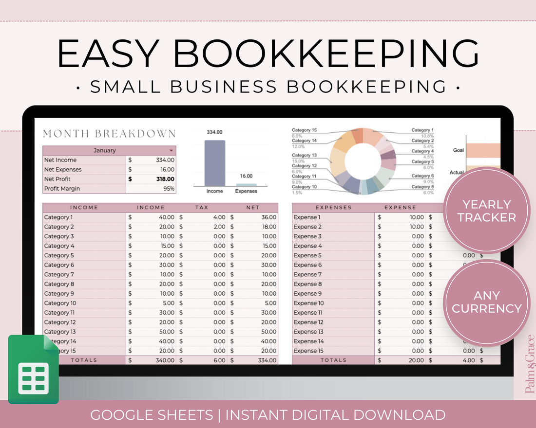 Small Business Bookkeeping Spreadsheet Template For Google Sheets