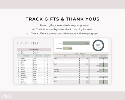 Wedding Guest List Spreadsheet Template for Google Sheets (Version 2.0)