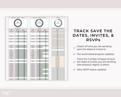 Wedding Planner Spreadsheet Template For Google Sheets (Commercial Multi-Client License)