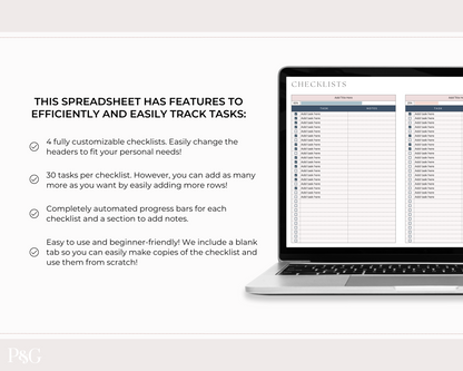 Easy Checklists Template for Google Sheets