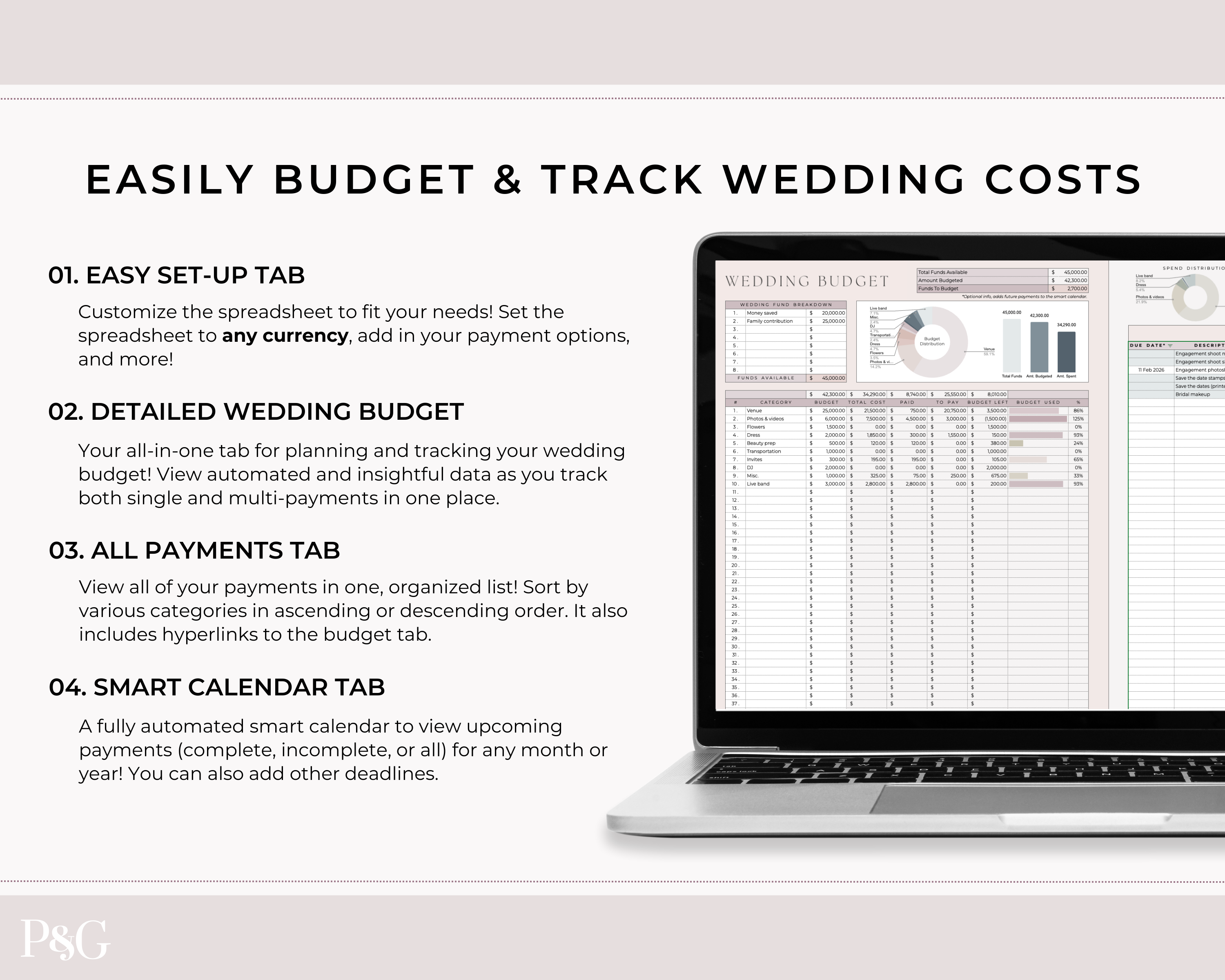 Wedding Budget Spreadsheet Template for Google Sheets