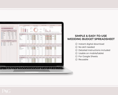 Simple Wedding Budget Spreadsheet for Google Sheets