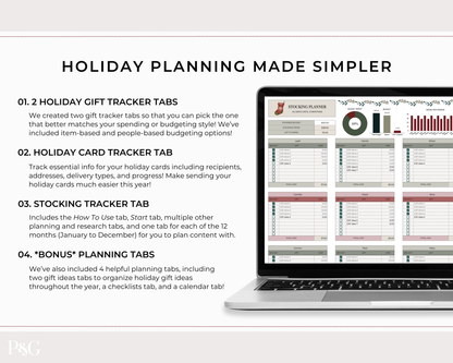 Christmas Planner Spreadsheet Template for Google Sheets
