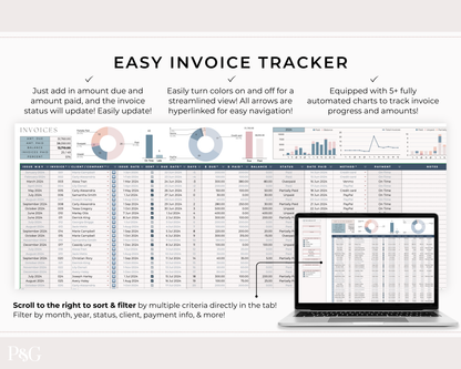 Invoice Tracker Spreadsheet for Google Sheets