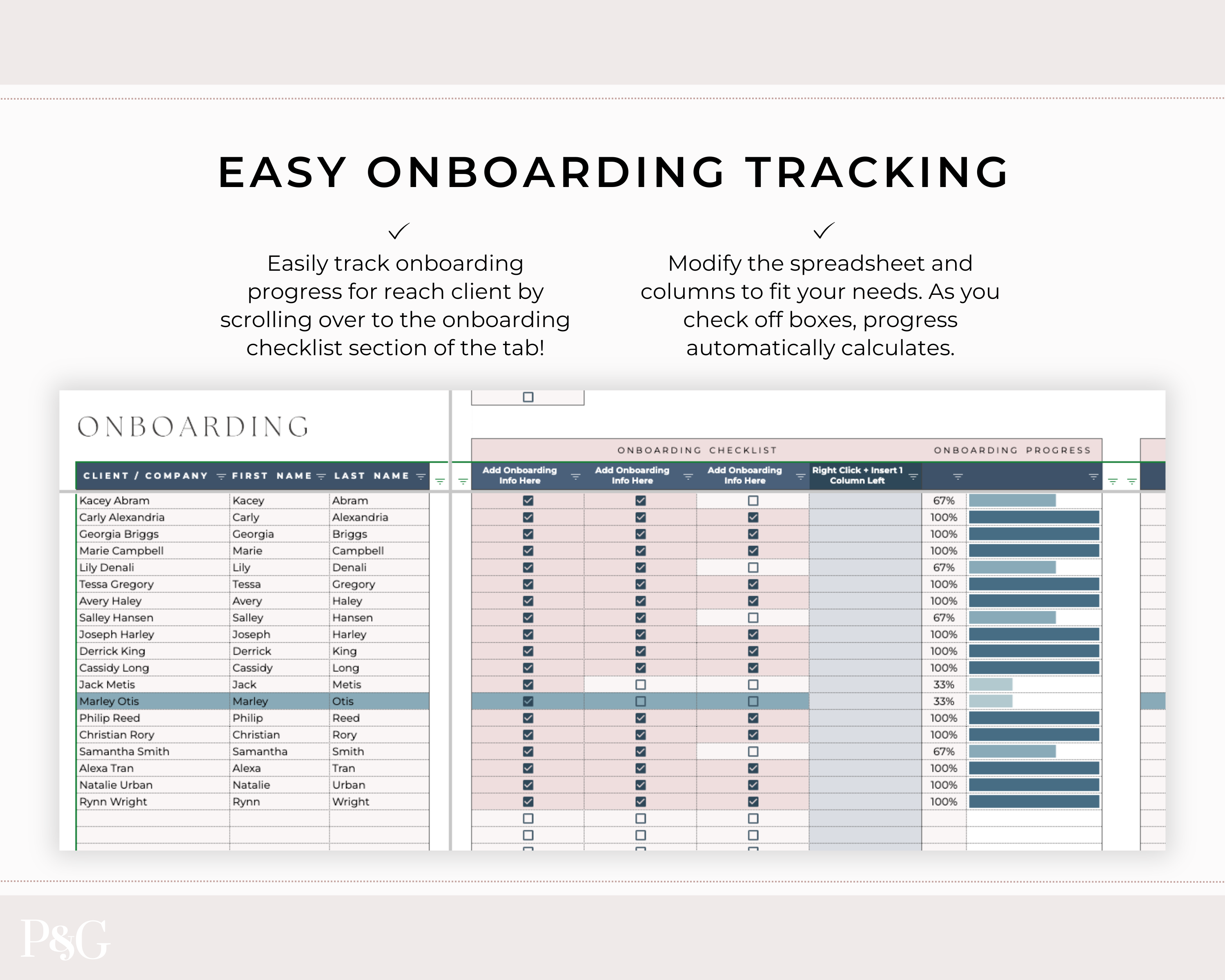 Onboarding Checklist Template for Google Sheets