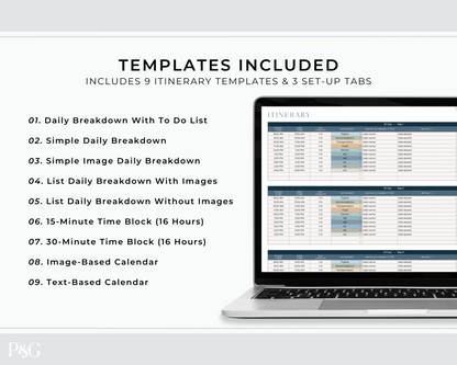 Travel Itinerary Templates for Google Sheets