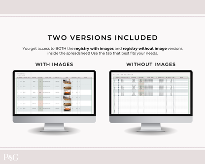 Wedding Registry Planner Template For Google Sheets
