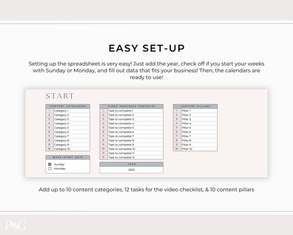 YouTube Planner Spreadsheet Template For Google Sheets
